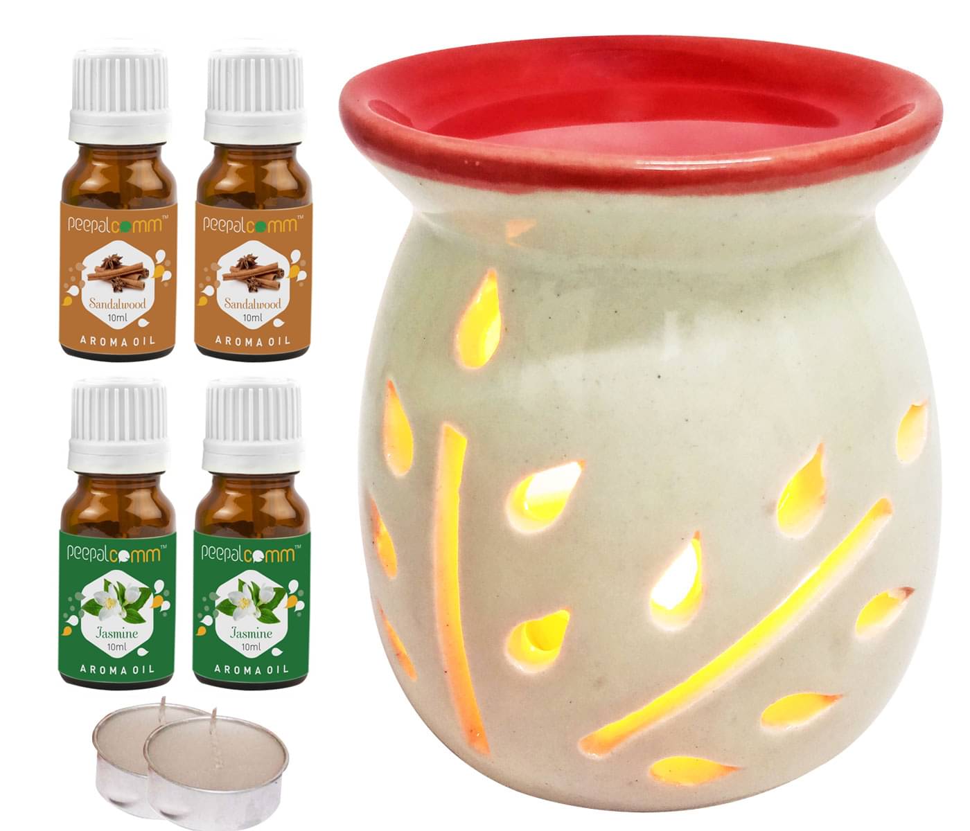 Peepalcomm Ceramic Aroma Oils & Diffusers Set - Pack of 7 Peepalcomm Ceramic Aroma Oils & Diffusers Set - Pack of 7