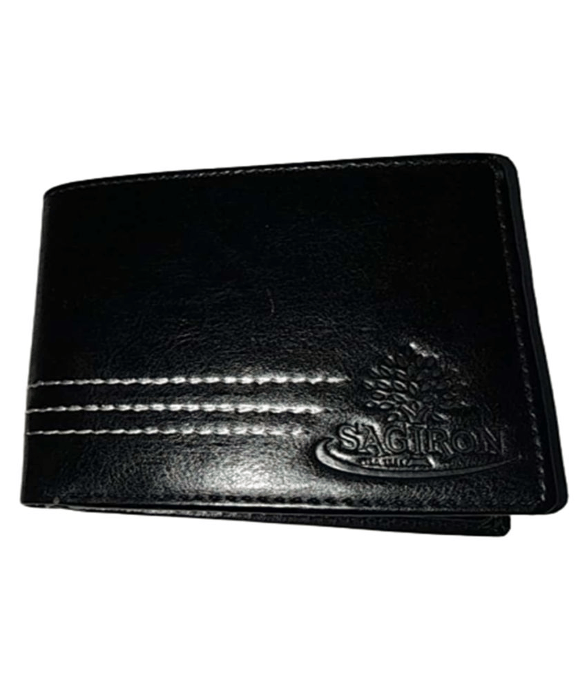     			SAGIRON (Color Black) Artificial Leather Regular Wallet for Men Faux Leather Black Fashion Regular Wallet