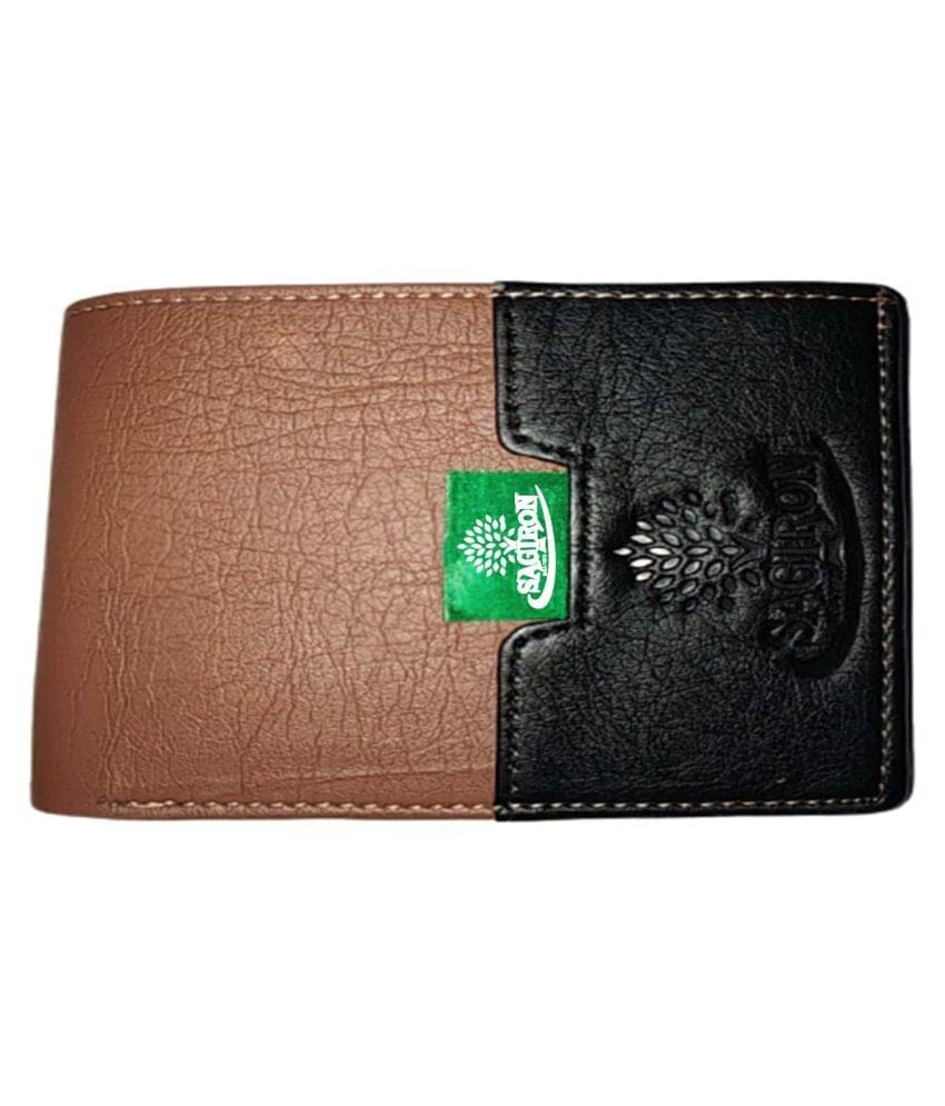 SAGIRON (Color Tan & Black) Artificial Leather Regular Wallet for Men Faux Leather Multi Fashion Regular Wallet SAGIRON (Color Tan & Black) Artificial Leather Regular Wallet for Men Faux Leather Multi Fashion Regular Wallet