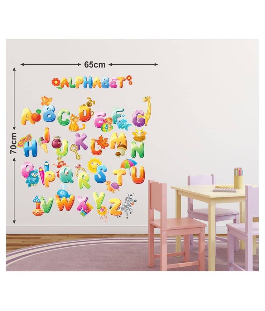     			Wallzone Alphabet Sticker ( 70 x 75 cms )