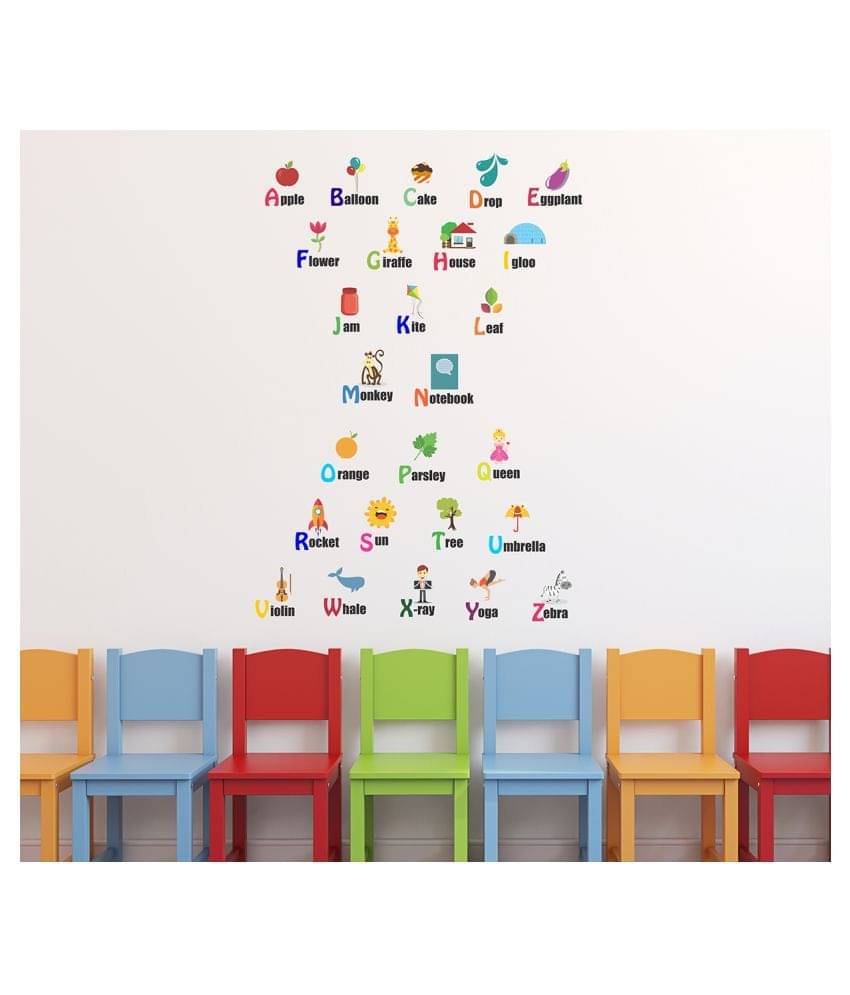     			Wallzone Alphabets Sticker ( 70 x 75 cms )