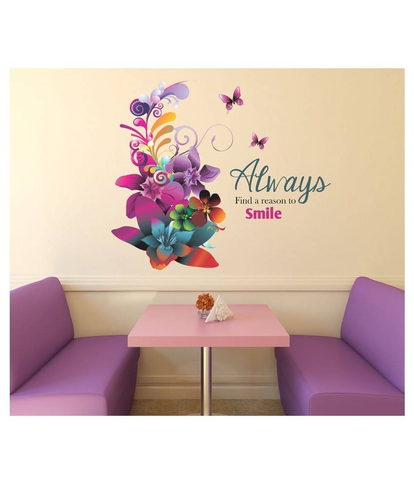 Wallzone Always Find a Reason to Smile Sticker ( 70 x 75 cms ) Wallzone Always Find a Reason to Smile Sticker ( 70 x 75 cms )