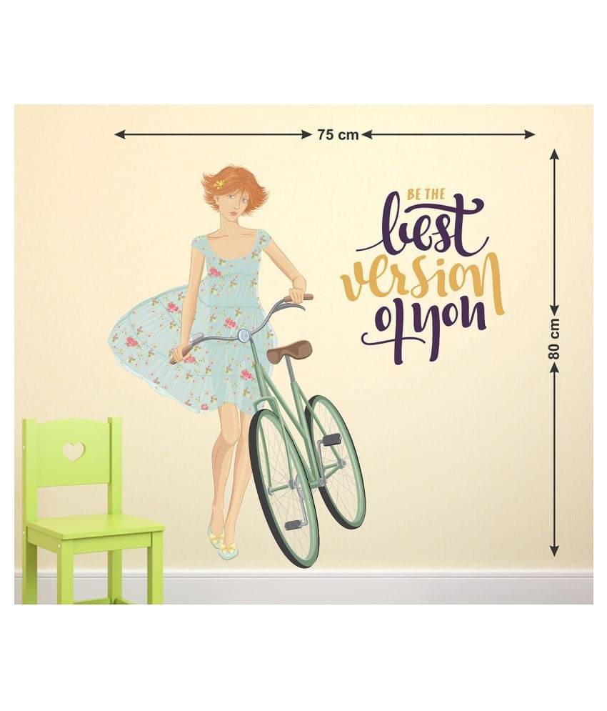     			Wallzone Be the Best Version of You Sticker ( 70 x 75 cms )