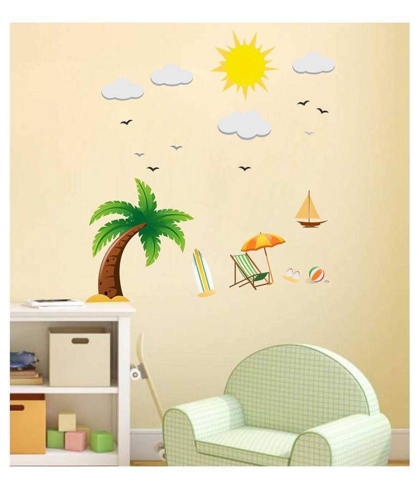     			Wallzone Beach Sticker ( 70 x 75 cms )