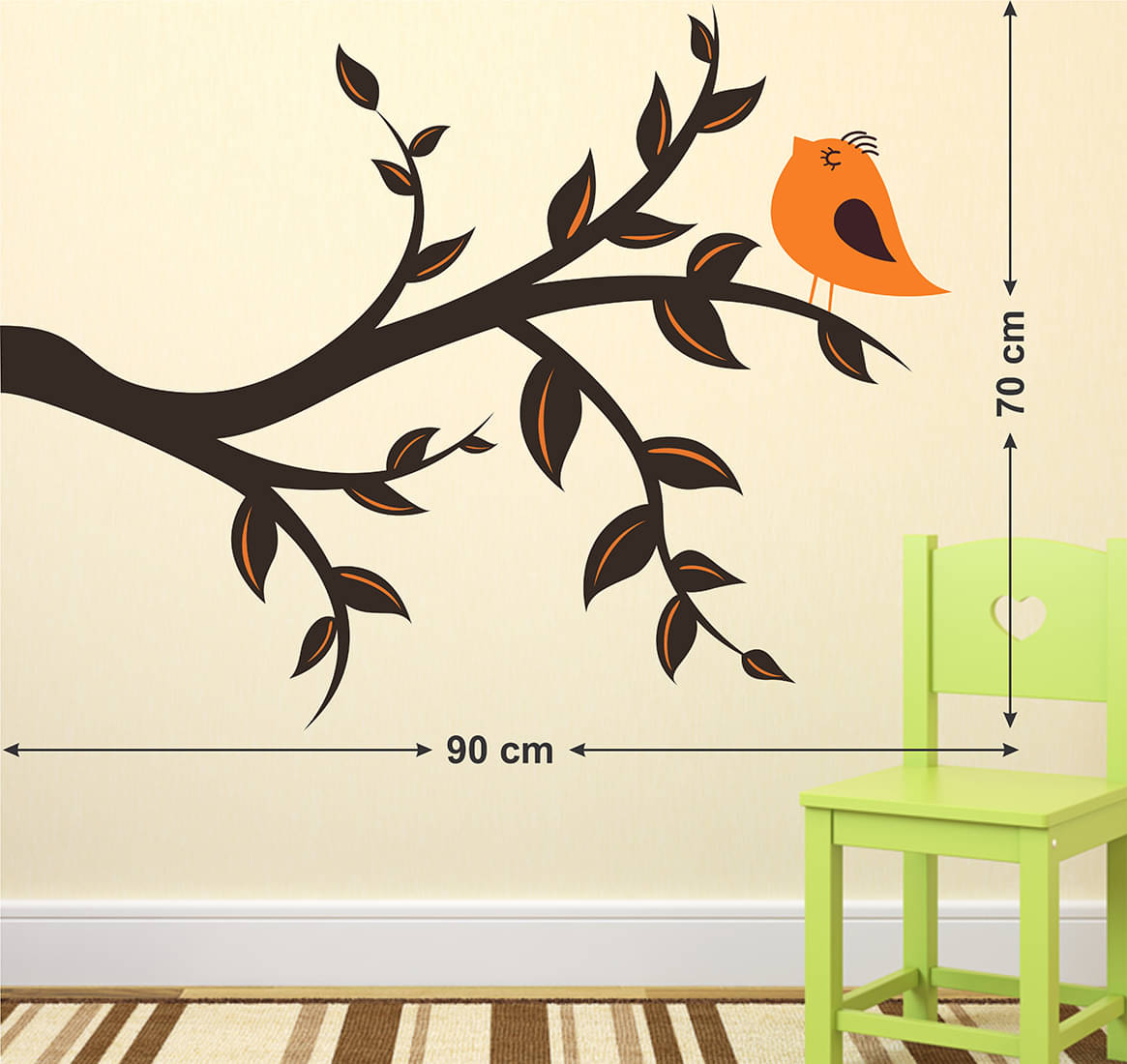     			Wallzone Bird in the Tree Sticker ( 70 x 75 cms )