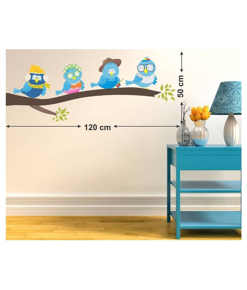     			Wallzone Birds Sticker ( 70 x 75 cms )