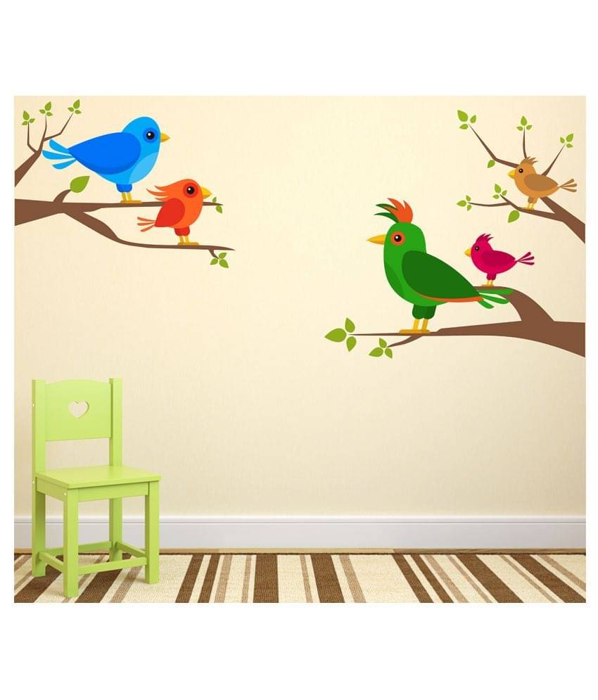     			Wallzone Birds Sticker ( 70 x 75 cms )