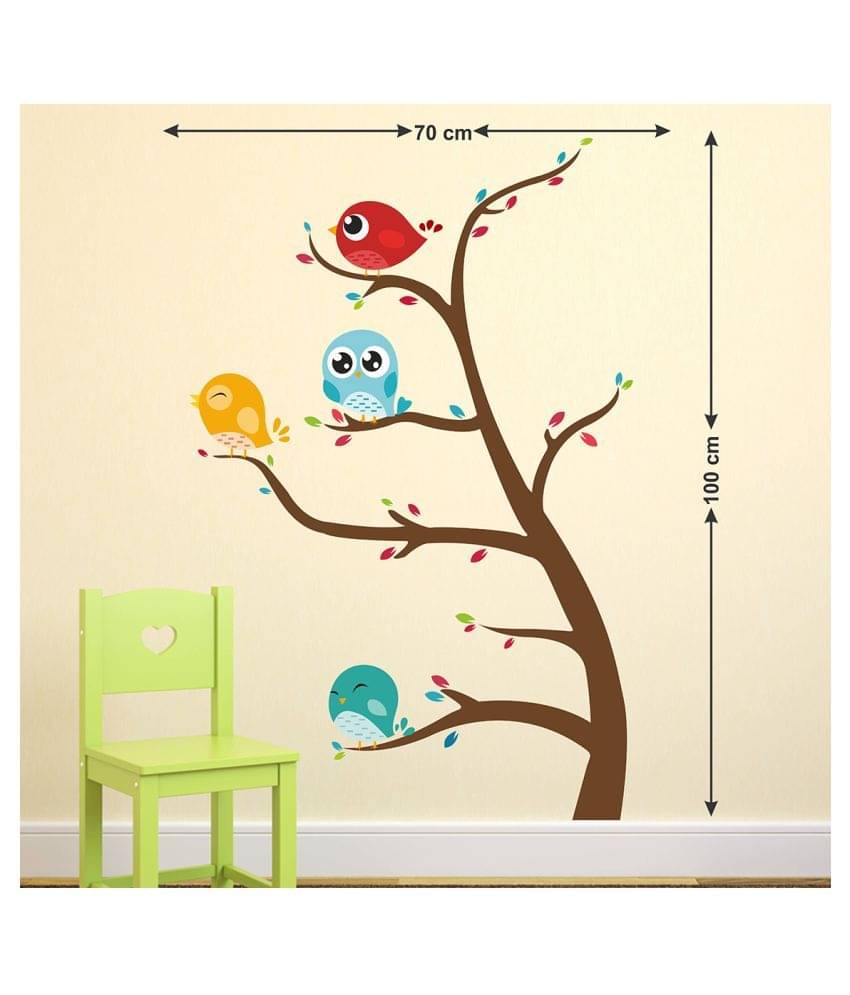     			Wallzone Birds in the Tree Sticker ( 70 x 75 cms )