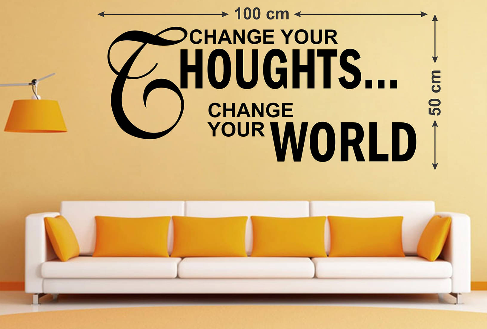    			Wallzone Change Your Thoughts Change Your World Sticker ( 70 x 75 cms )