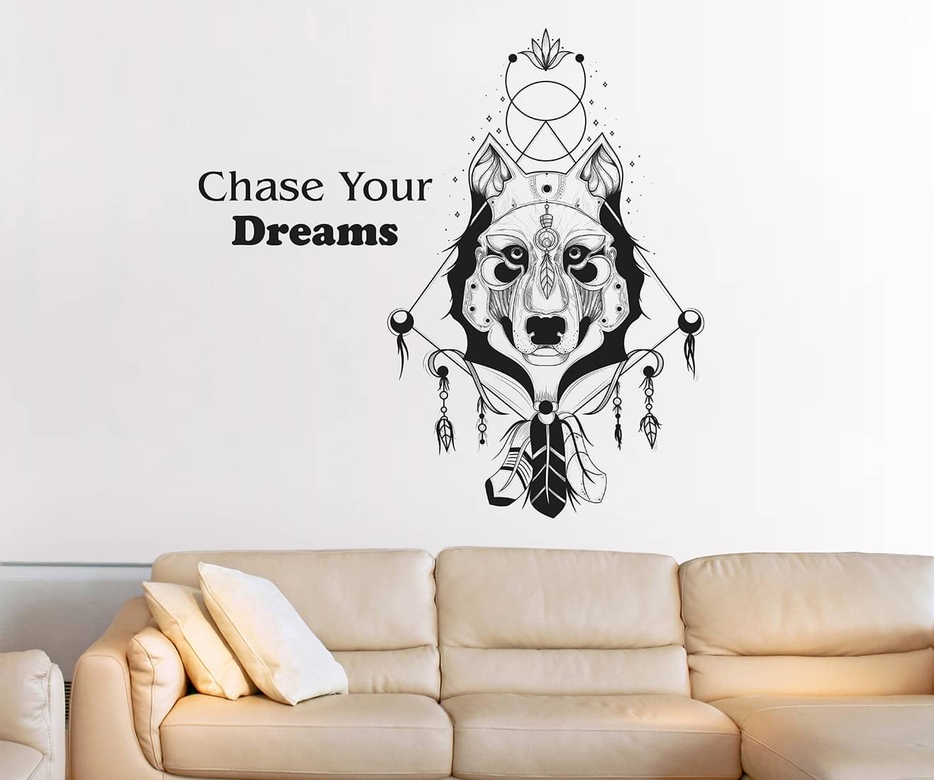     			Wallzone Chase your Dreams Sticker ( 70 x 75 cms )