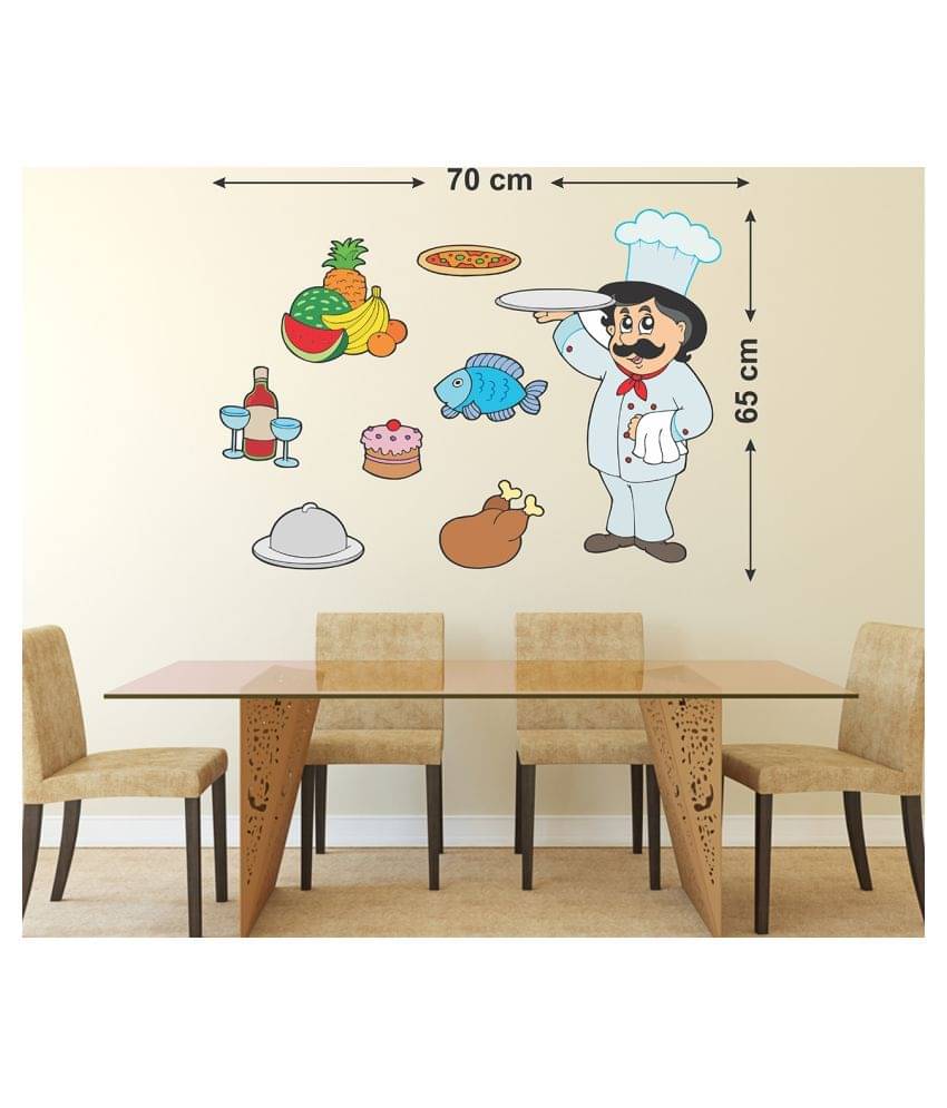 Wallzone Chef Medium Vinyl Wallstickers (70 cm x 65 cm) Sticker ( 70 x 75 cms ) Wallzone Chef Medium Vinyl Wallstickers (70 cm x 65 cm) Sticker ( 70 x 75 cms )