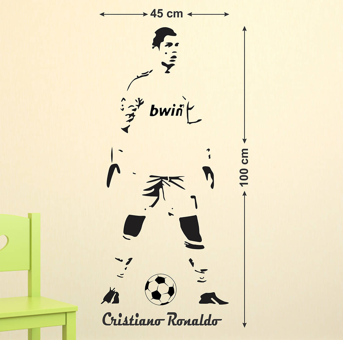     			Wallzone Cristiano Ronaldo Sticker ( 70 x 75 cms )