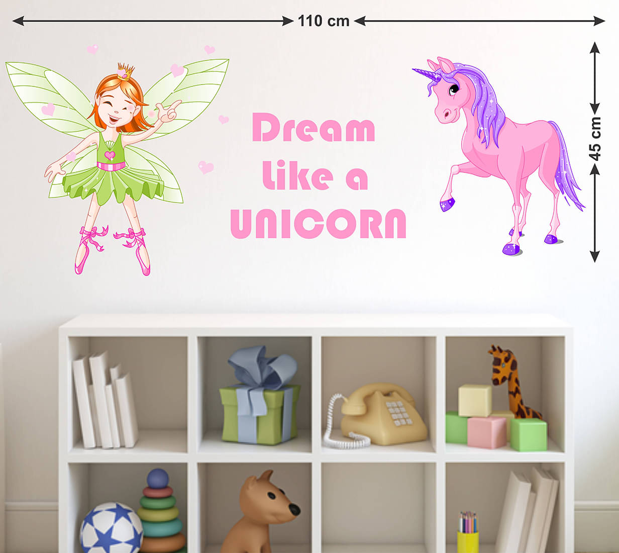     			Wallzone Dream like a Unicorn Sticker ( 70 x 75 cms )