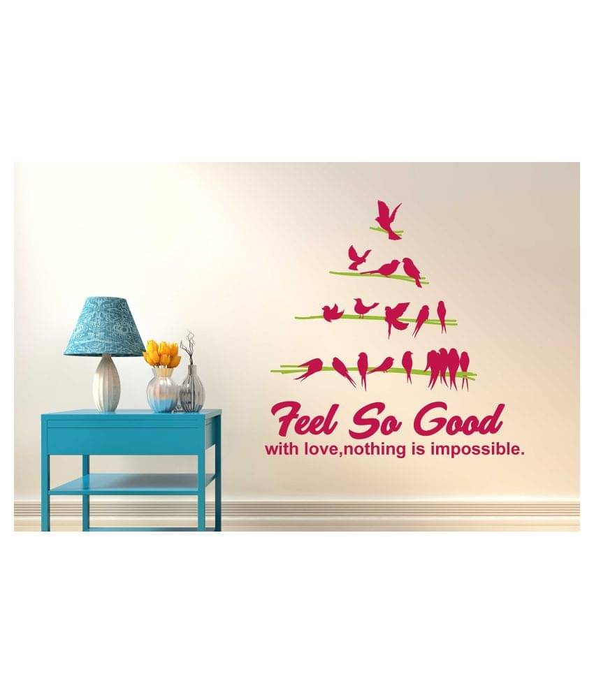     			Wallzone Feel so Good Sticker ( 70 x 75 cms )