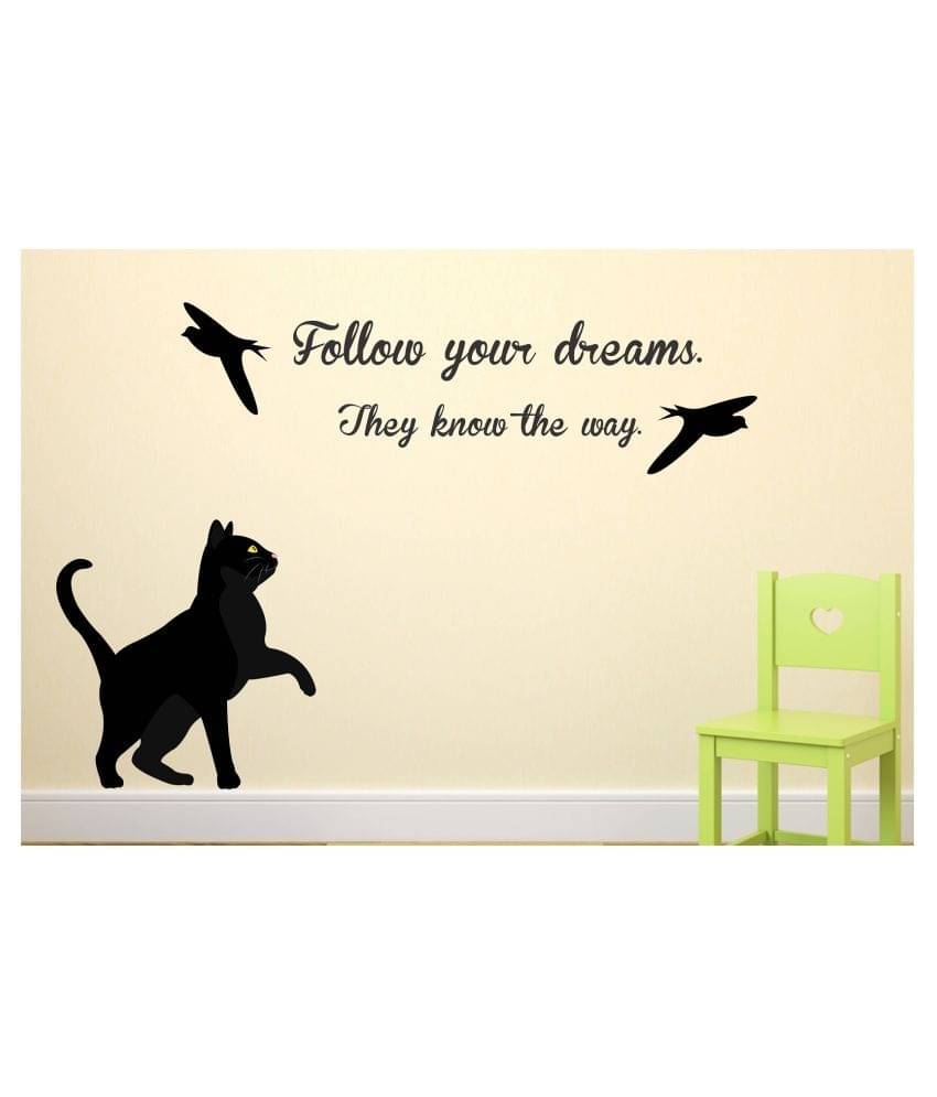     			Wallzone Follow Your Dreams Sticker ( 70 x 75 cms )