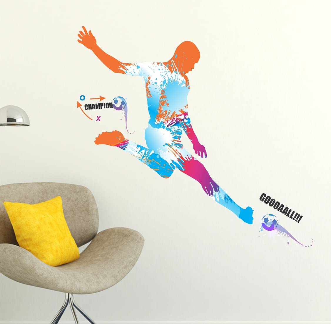     			Wallzone Football Sticker ( 70 x 75 cms )