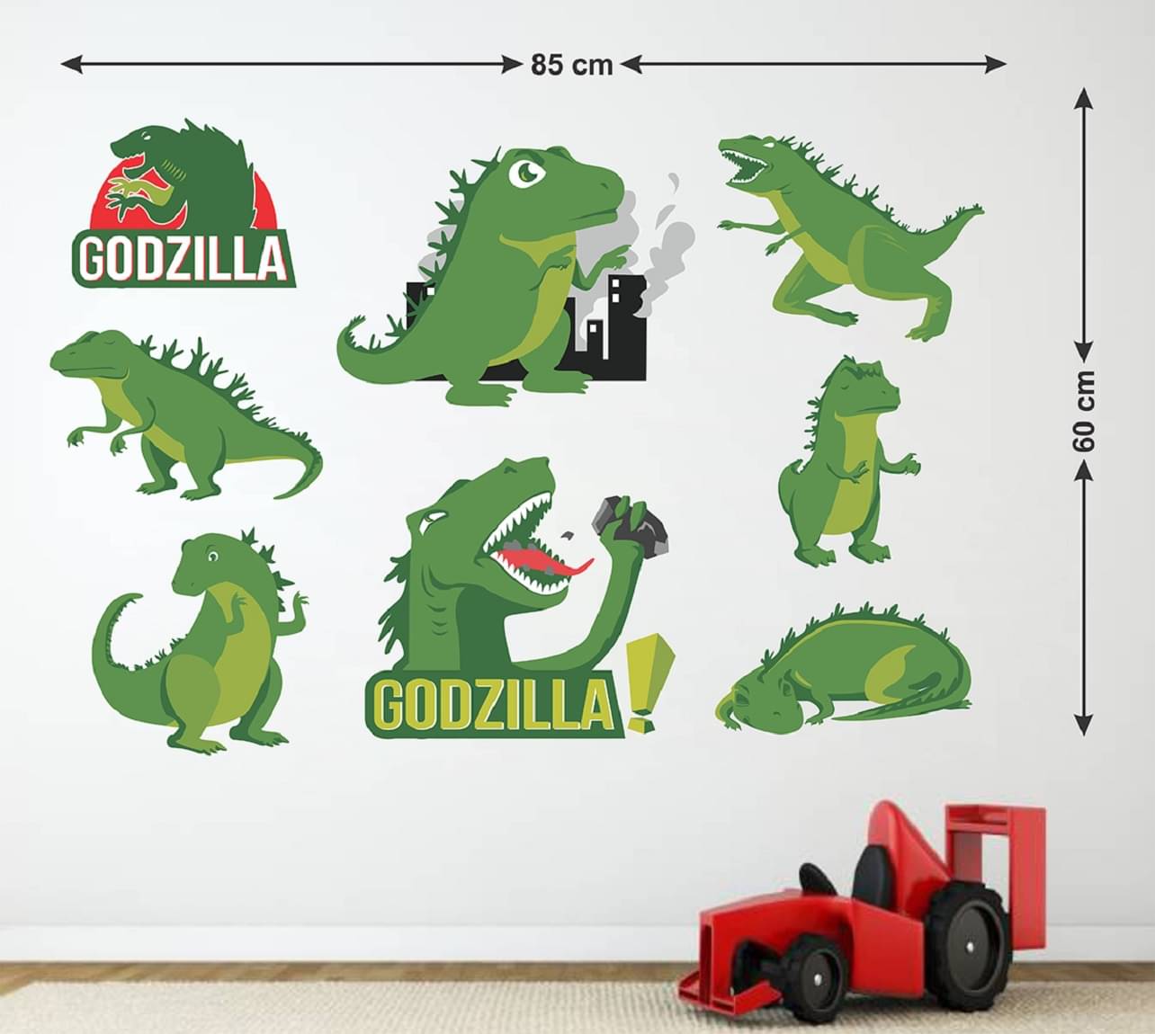     			Wallzone GODZILLA Sticker ( 70 x 75 cms )