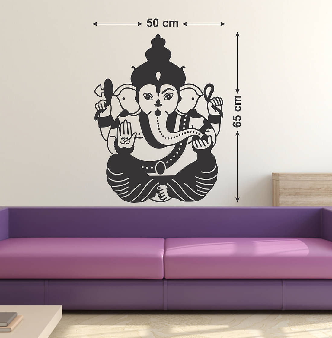     			Wallzone Ganesha Sticker ( 70 x 75 cms )