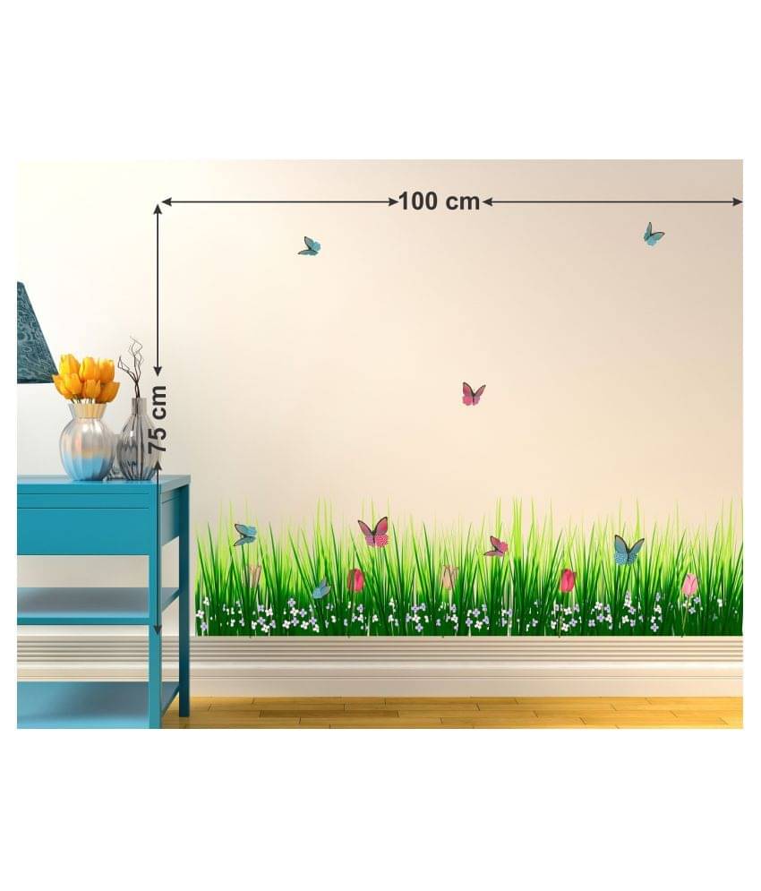     			Wallzone Grass Sticker ( 70 x 75 cms )