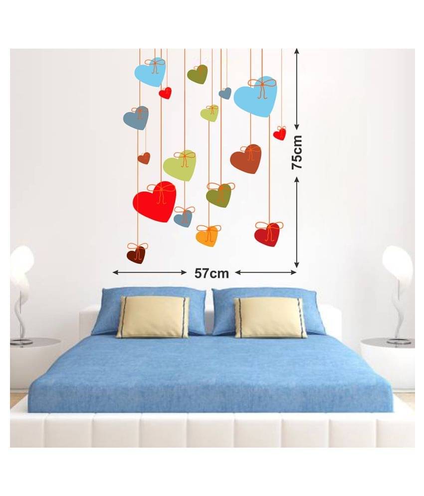     			Wallzone Hearts Sticker ( 70 x 75 cms )