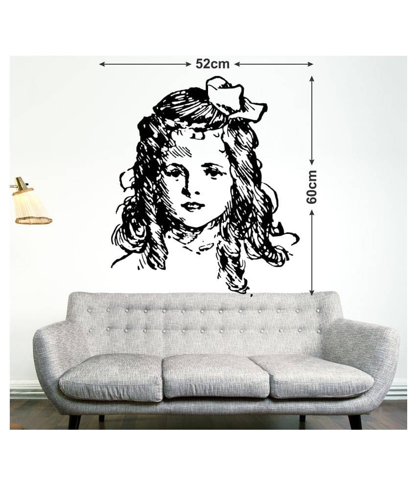     			Wallzone Lady Sticker ( 70 x 75 cms )