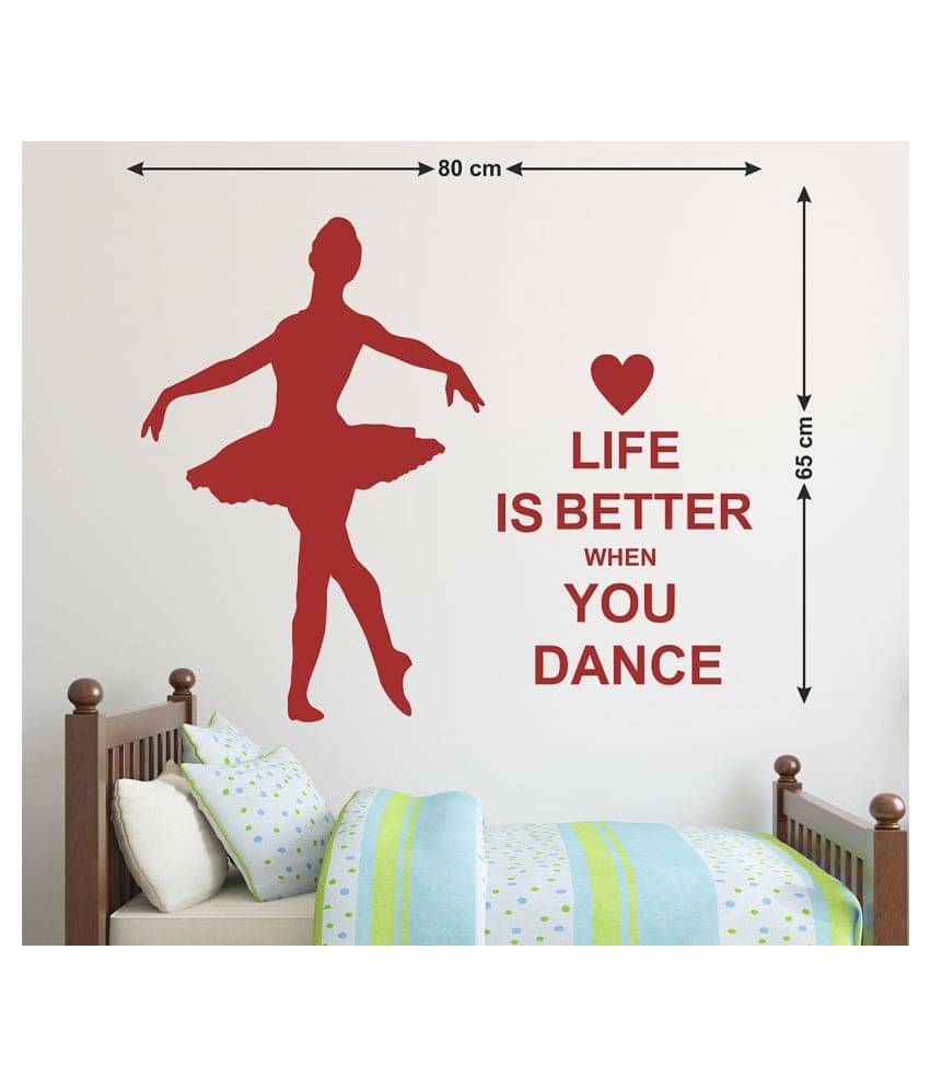 Wallzone Life is better when you Dance Sticker ( 70 x 75 cms ) Wallzone Life is better when you Dance Sticker ( 70 x 75 cms )