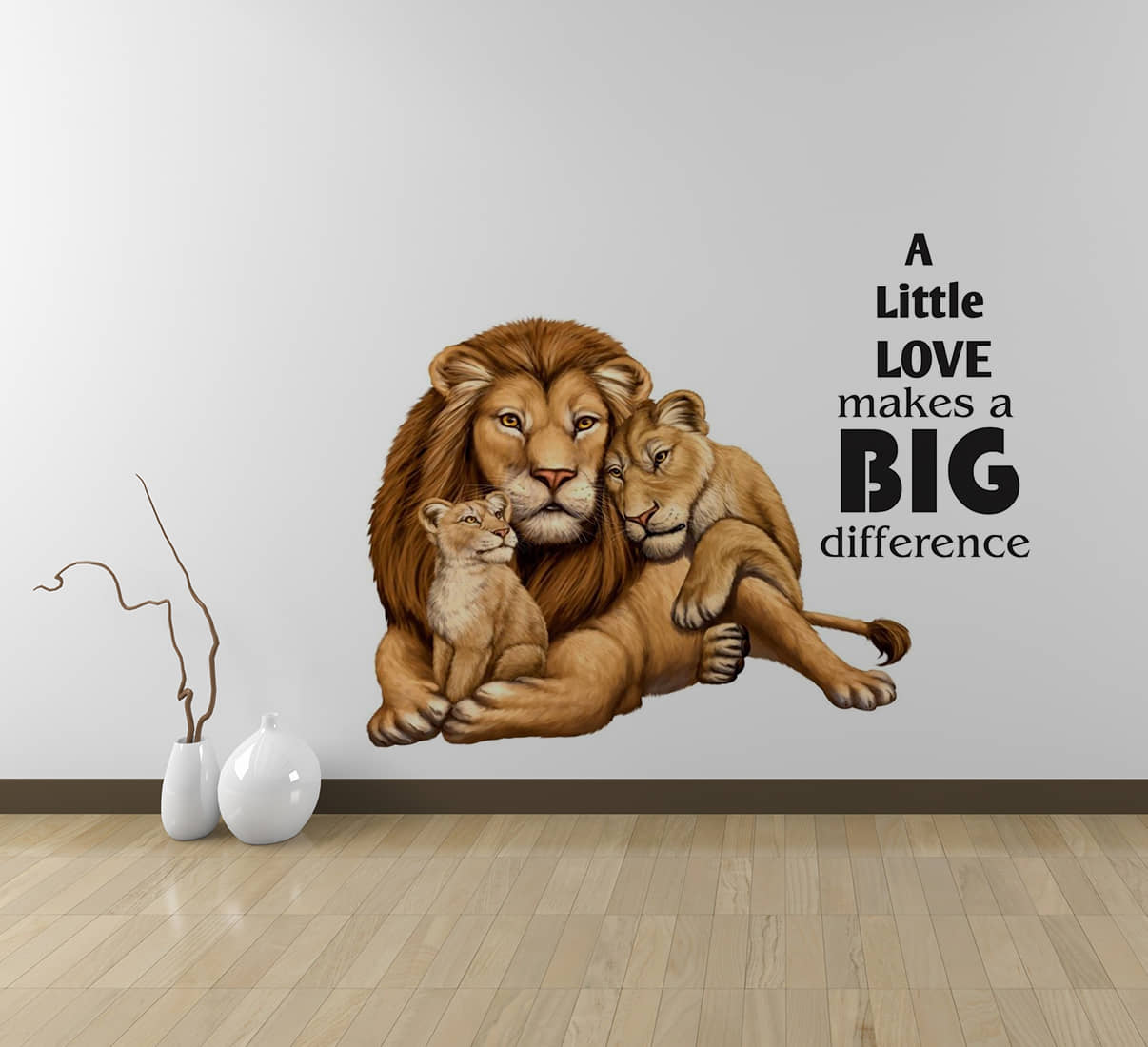 Wallzone Lion and Cub Sticker ( 70 x 75 cms )