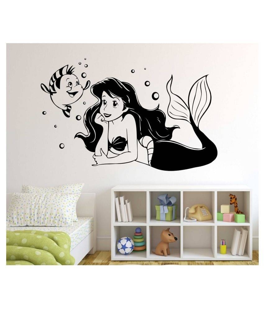     			Wallzone Mermaid Medium Vinyl Wallstickers (85 cm x 55 cm) Sticker ( 70 x 75 cms )