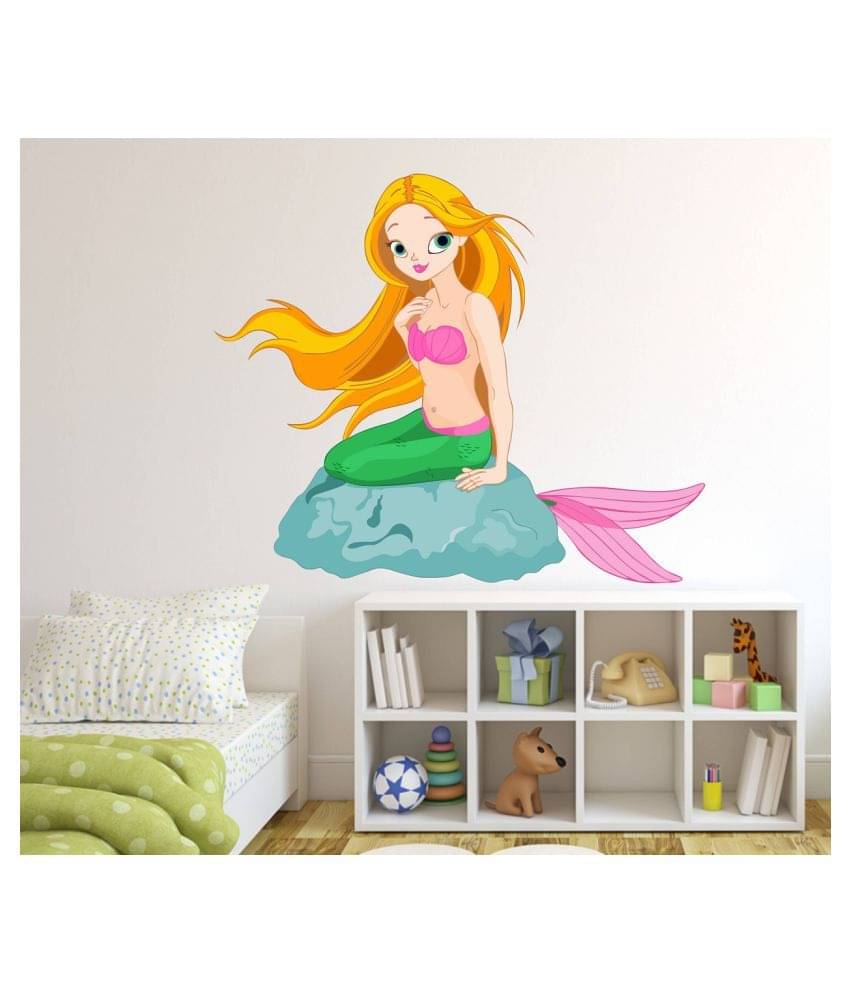Wallzone Mermaid Medium Vinyl Wallstickers (80 cm x 65 cm) Sticker ( 70 x 75 cms ) Wallzone Mermaid Medium Vinyl Wallstickers (80 cm x 65 cm) Sticker ( 70 x 75 cms )