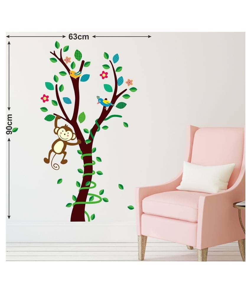    			Wallzone Monkey in the Tree Sticker ( 70 x 75 cms )
