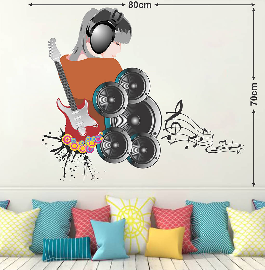     			Wallzone Music Band Sticker ( 70 x 75 cms )