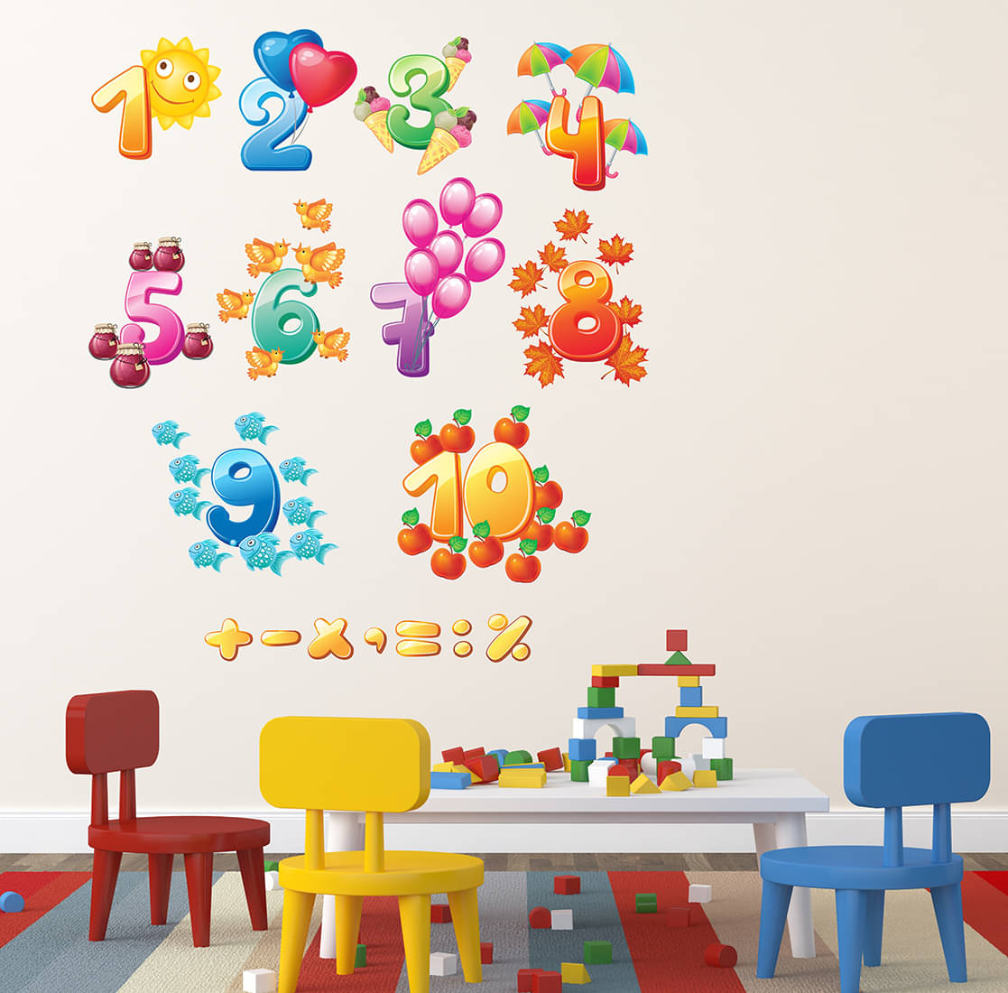     			Wallzone Numbers Sticker ( 70 x 75 cms )