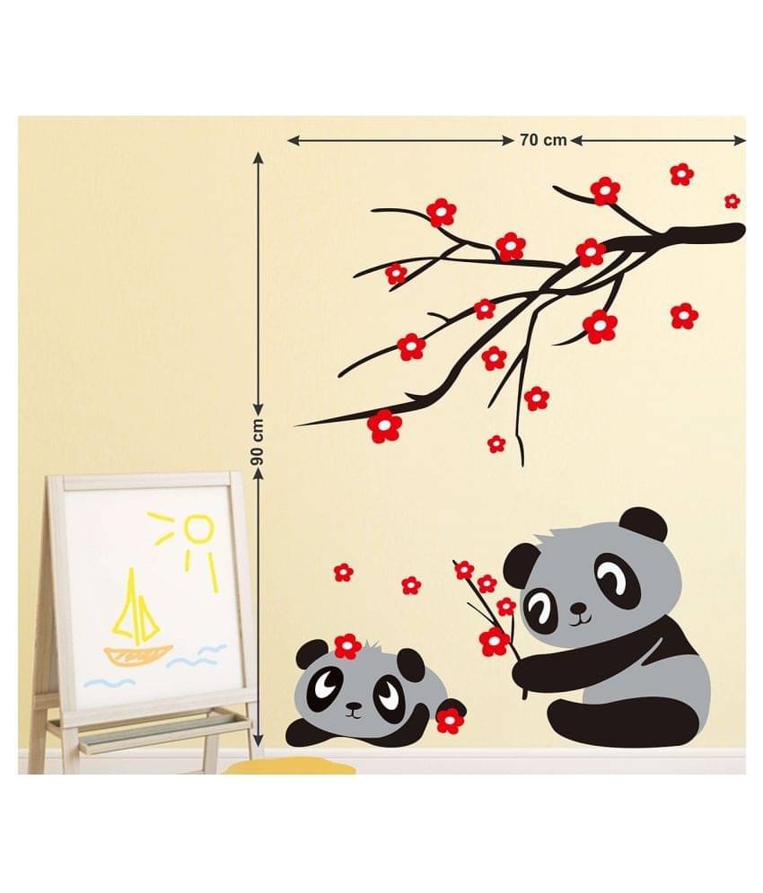     			Wallzone Panda Sticker ( 70 x 75 cms )