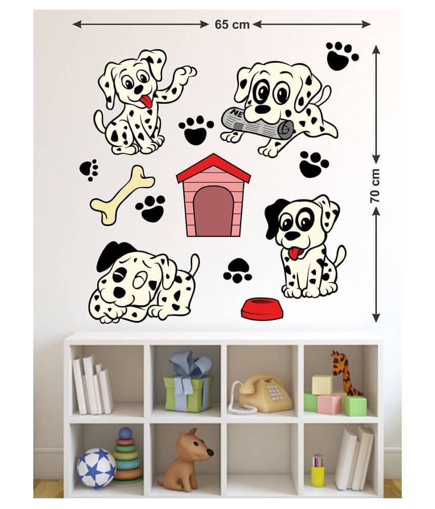     			Wallzone Puppy Sticker ( 70 x 75 cms )