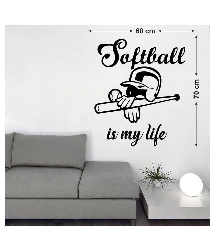     			Wallzone SoftBall is my Life Sticker ( 70 x 75 cms )