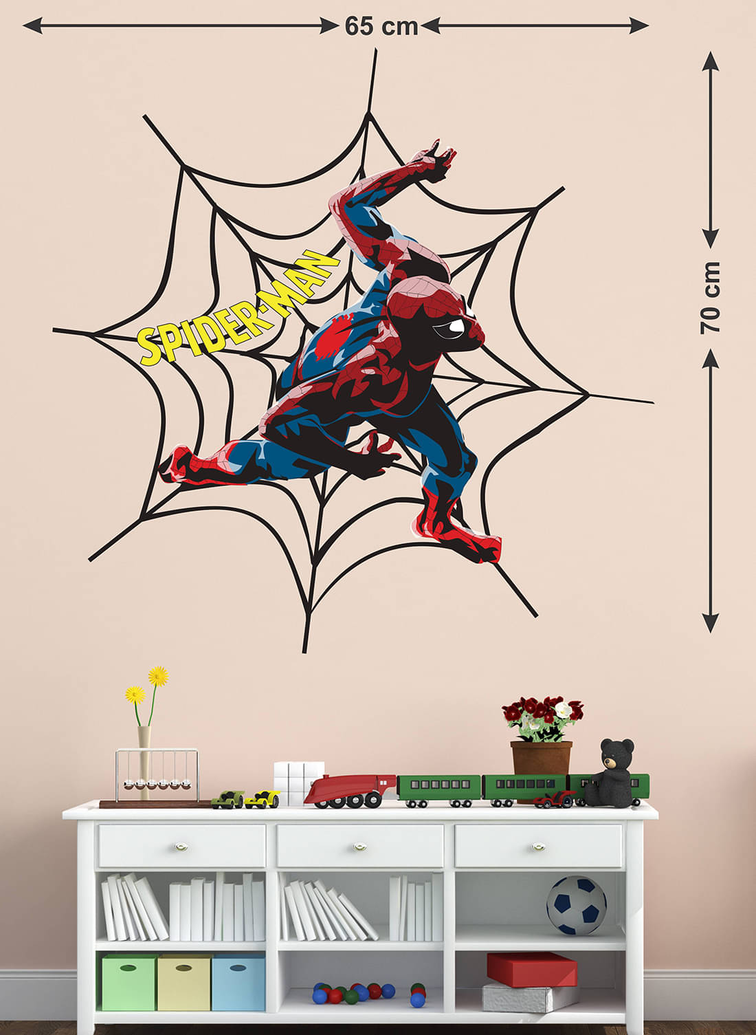     			Wallzone Spiderman Sticker ( 70 x 75 cms )