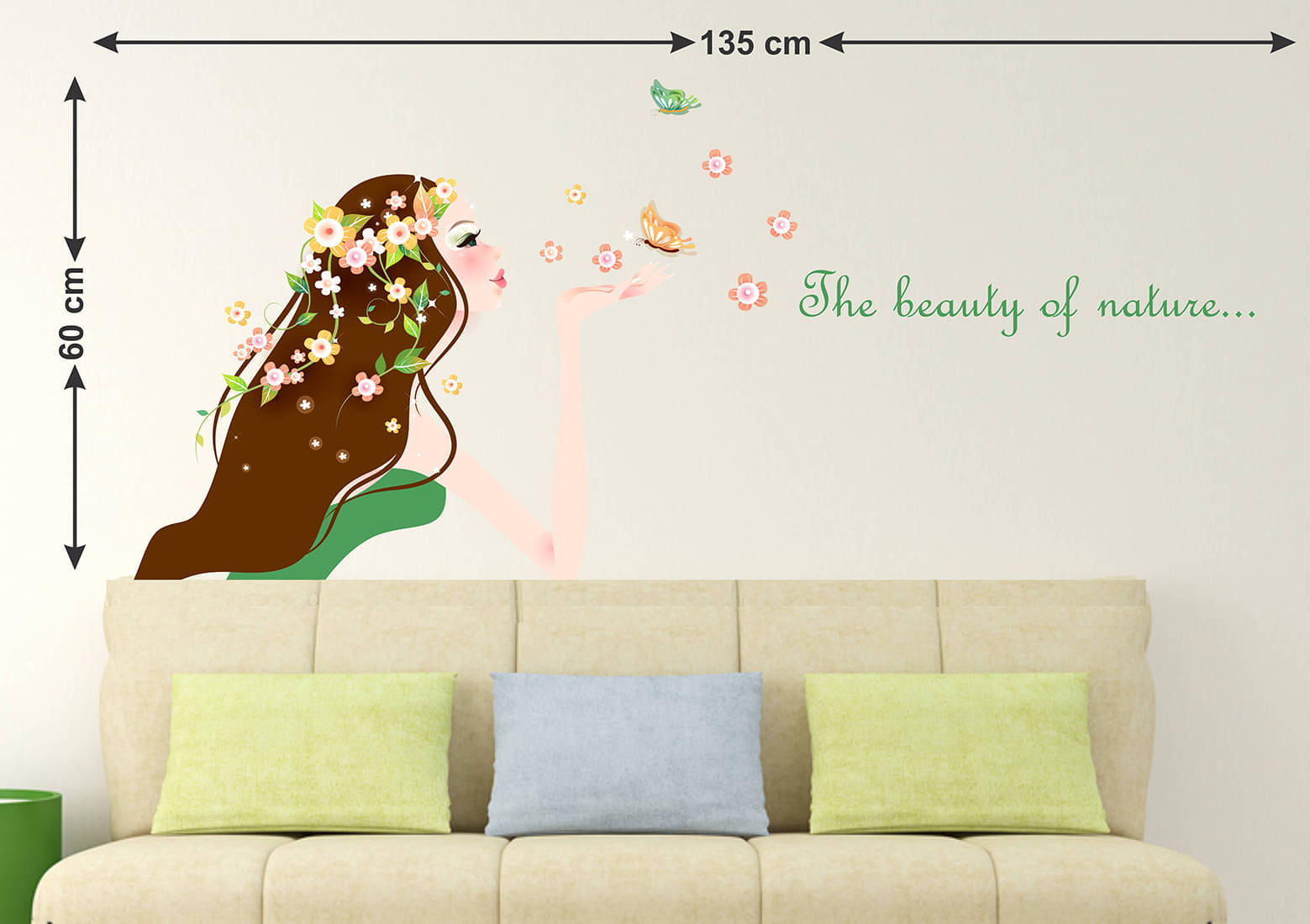     			Wallzone The Beauty of Nature Sticker ( 70 x 75 cms )