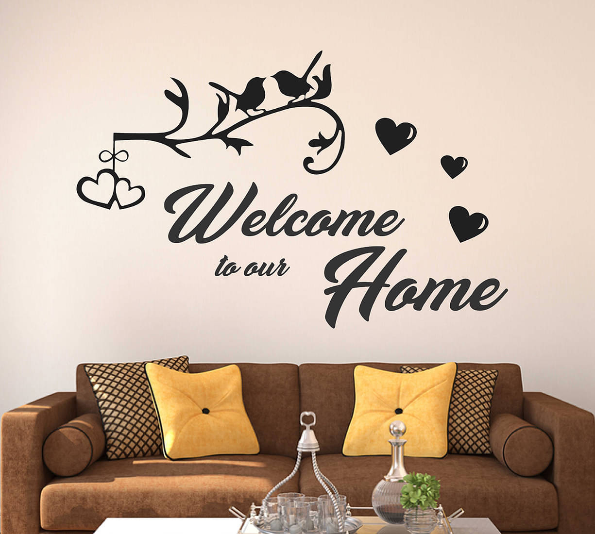     			Wallzone Welcome to Our Home Sticker ( 70 x 75 cms )