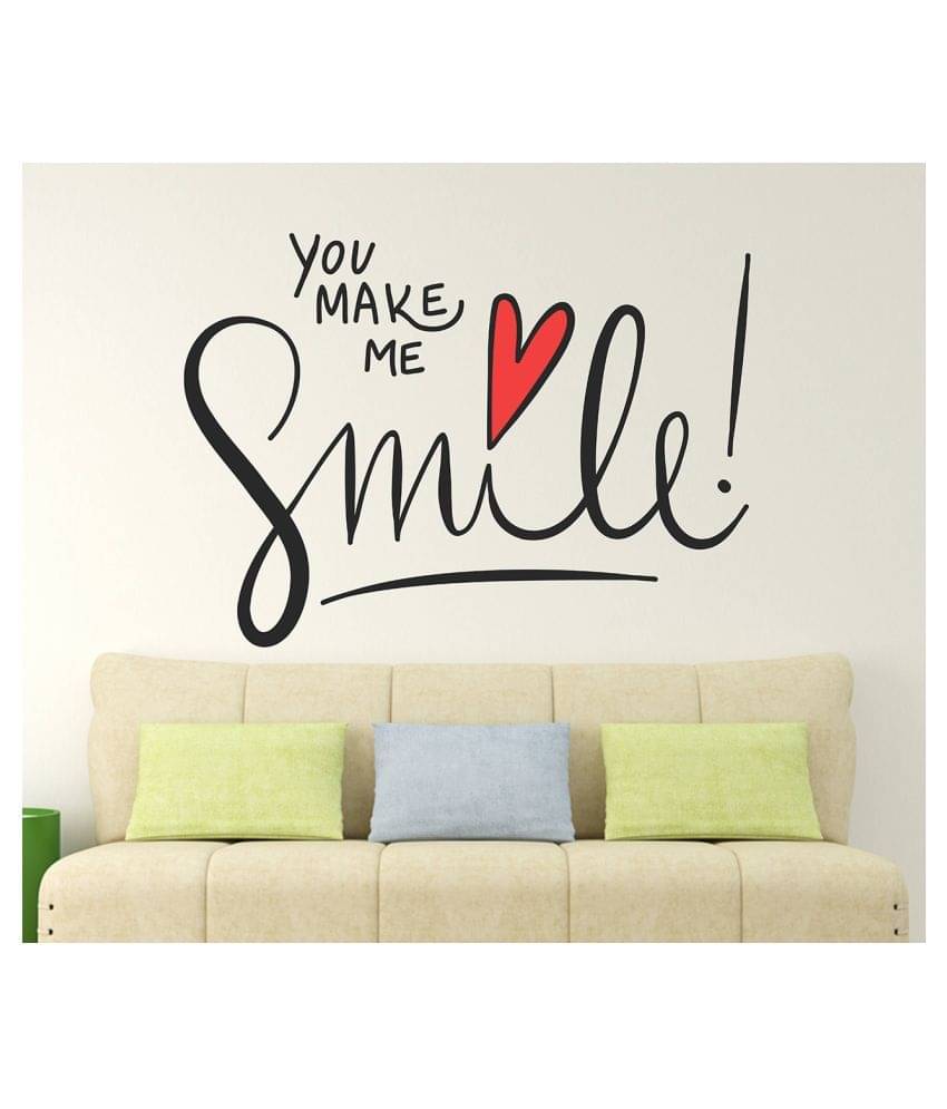     			Wallzone You Make Me Smile Sticker ( 70 x 75 cms )