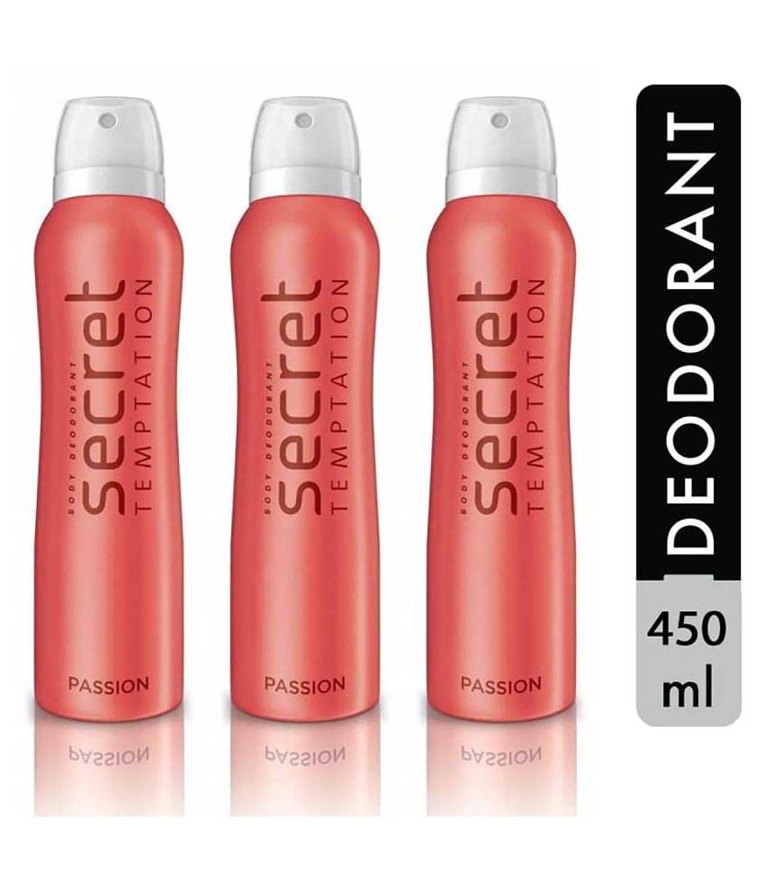 Secret temptation Passion Deodorant Spray for Women 150 ml ( Pack of 3, 450ml ) Secret temptation Passion Deodorant Spray for Women 150 ml ( Pack of 3, 450ml )