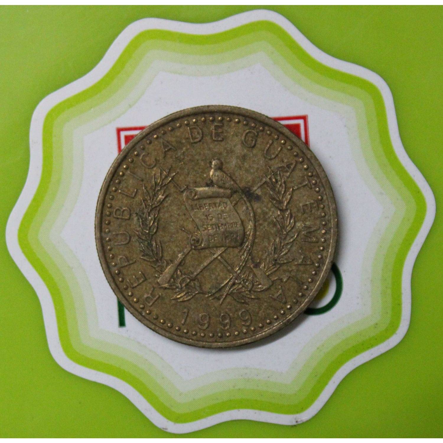     			1 Quetzal 1999 - Republic of Guatemala Liberty 15 of September of 1821 Extremely Old and  Rare Coin