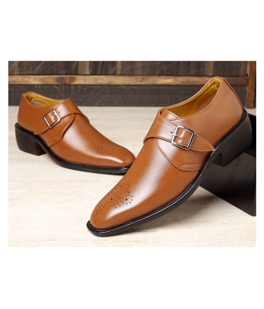     			BXXY Monk Strap Artificial Leather Tan Formal Shoes