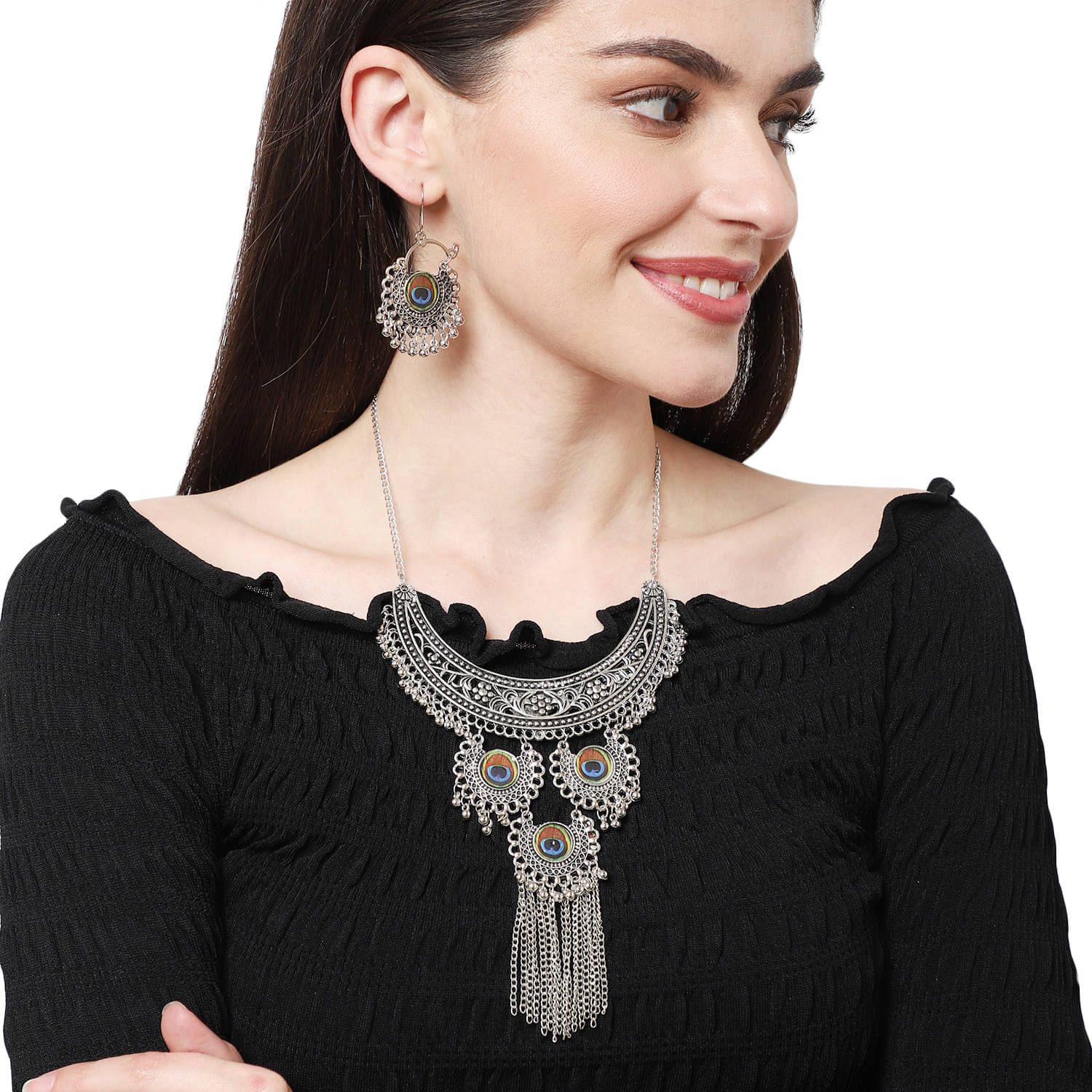    			Bhagya Lakshmi Alloy Multi Color Traditional Necklaces Set Contemporary