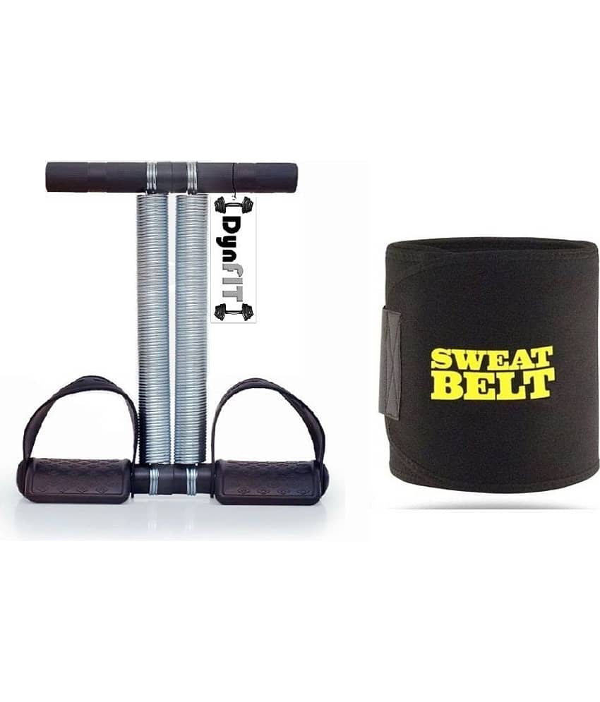 DynFIT combo of double spring tummy trimmer, waist trimmer, ab exerciser and sweat slim belt, body shaper, waist toner - Sports and Fitness Equipment | Buy online on ZillyBuy