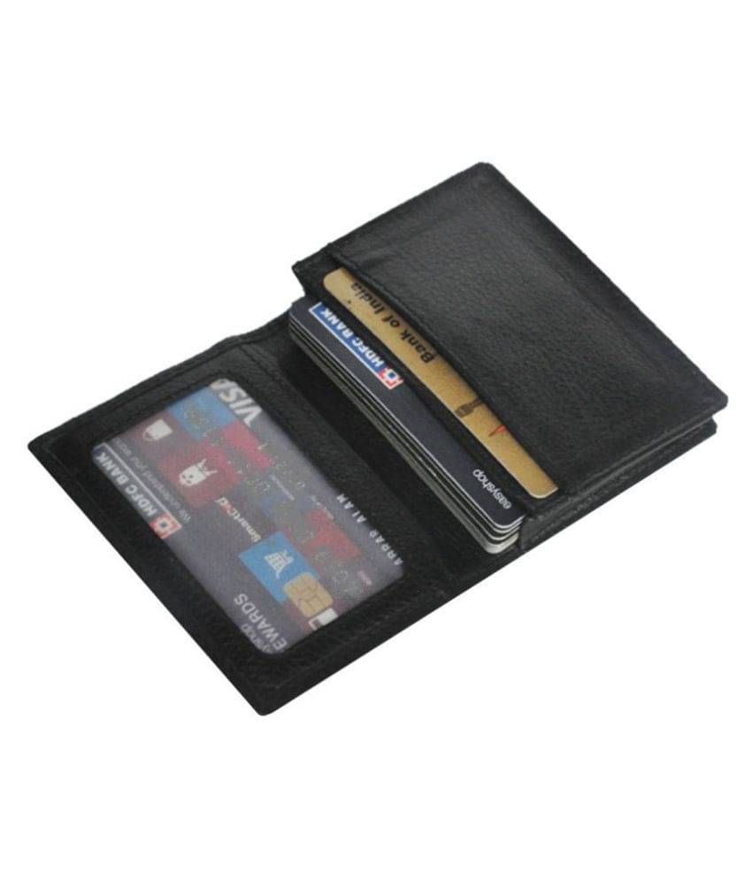 RFID Protected Genuine Black Leather Mini Credit Card Holder     			RFID Protected Genuine Black Leather Mini Credit Card Holder