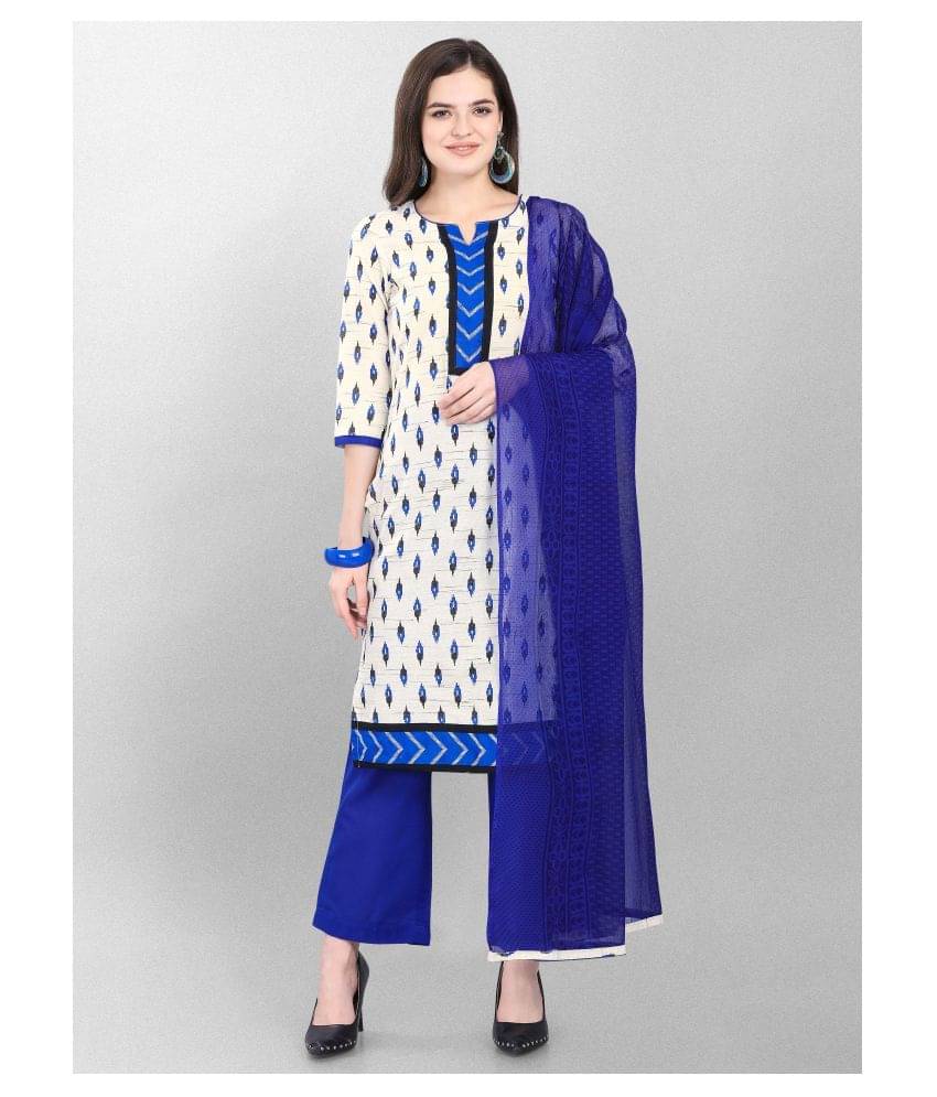     			Jevi Prints Beige Cotton Unstitched Dress Material