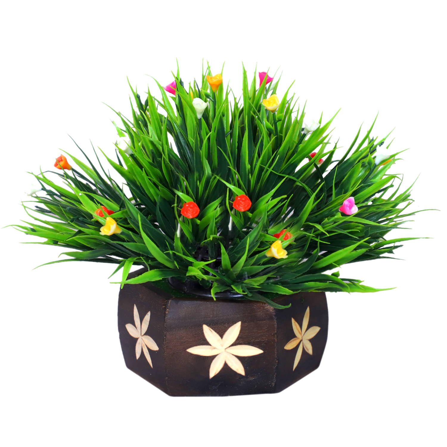     			MODO Artificial Plant With Wooden Pot  Multicolour Bonsai Plastic - Pack of 1
