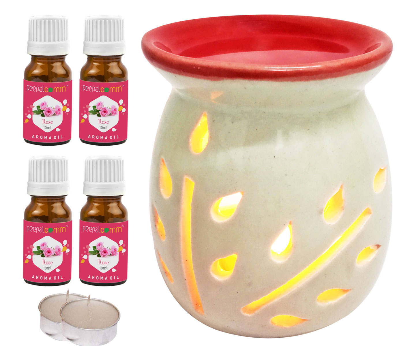 Peepalcomm Ceramic Aroma Oils & Diffusers Set - Pack of 7 Peepalcomm Ceramic Aroma Oils & Diffusers Set - Pack of 7