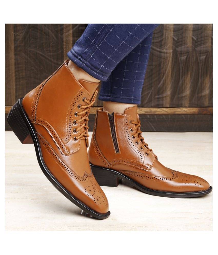     			YUVRATO BAXI Tan Casual Boot
