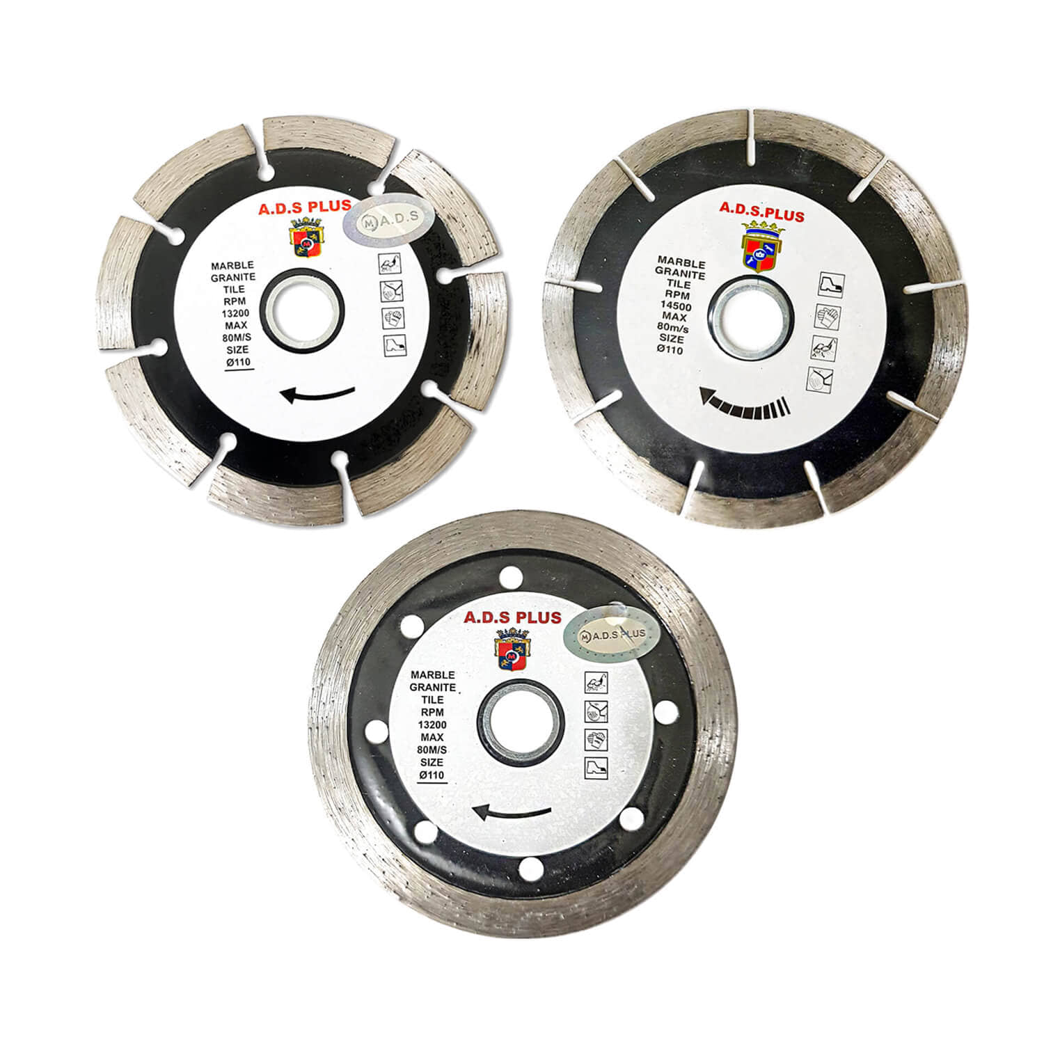A.D.S Plus Marble Wall Granite Thin Blade (4 Inch or 110mm) Plane , Ceramic & Cutting Pack of 3